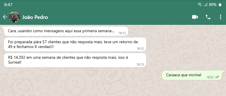 Prova social WhatsApp